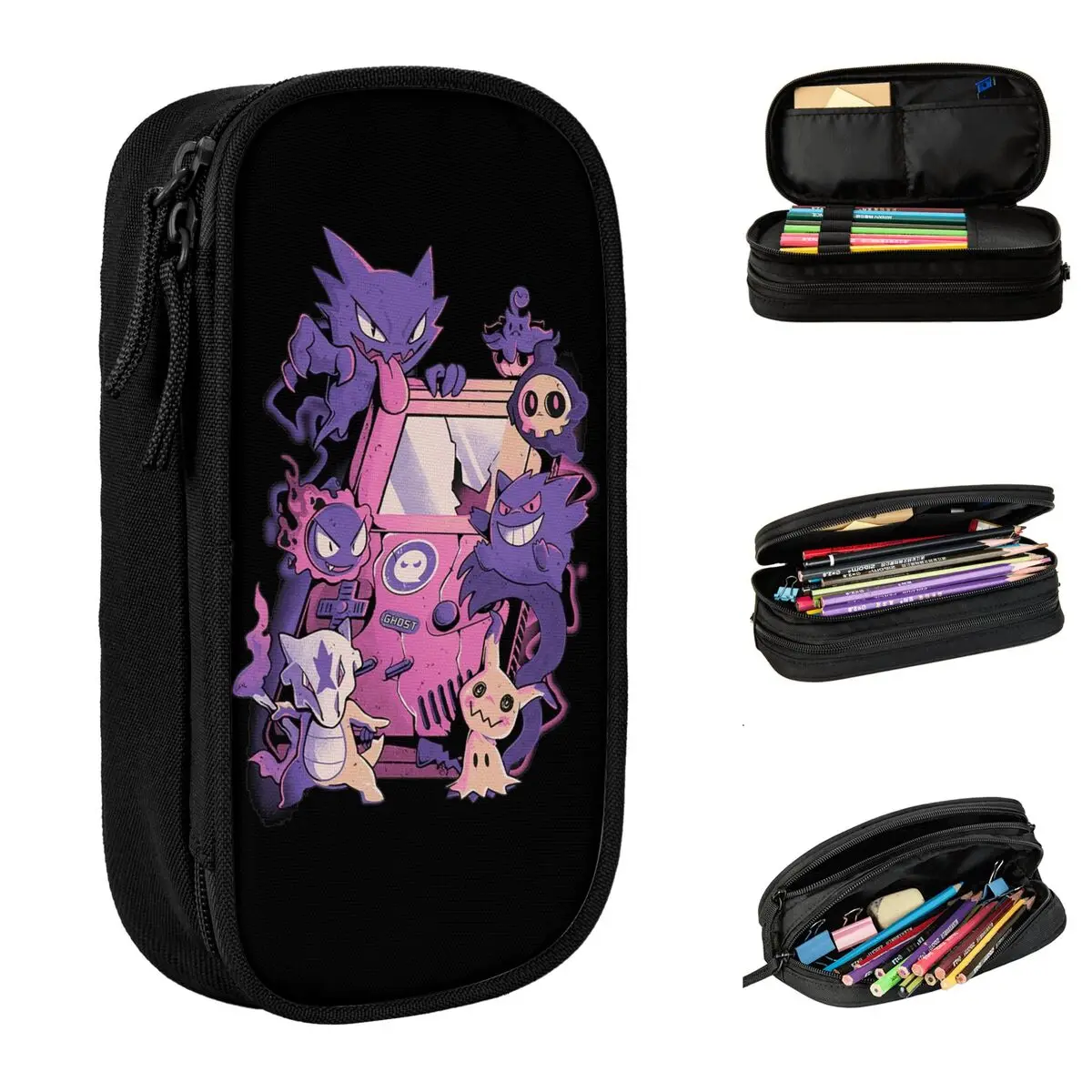 

Pokemon Gengar Ghost Evolution Pen Box Double Layer Large Capacity For School Cute Pencil Bag Amazing Gift