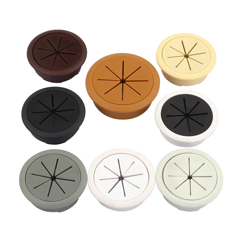 

1pcs 53mm / 60 / 80mm PC Computer Desk ABS & Rubber Grommet Table Cable Tidy Wire Hole Cover Cap Plug All Color