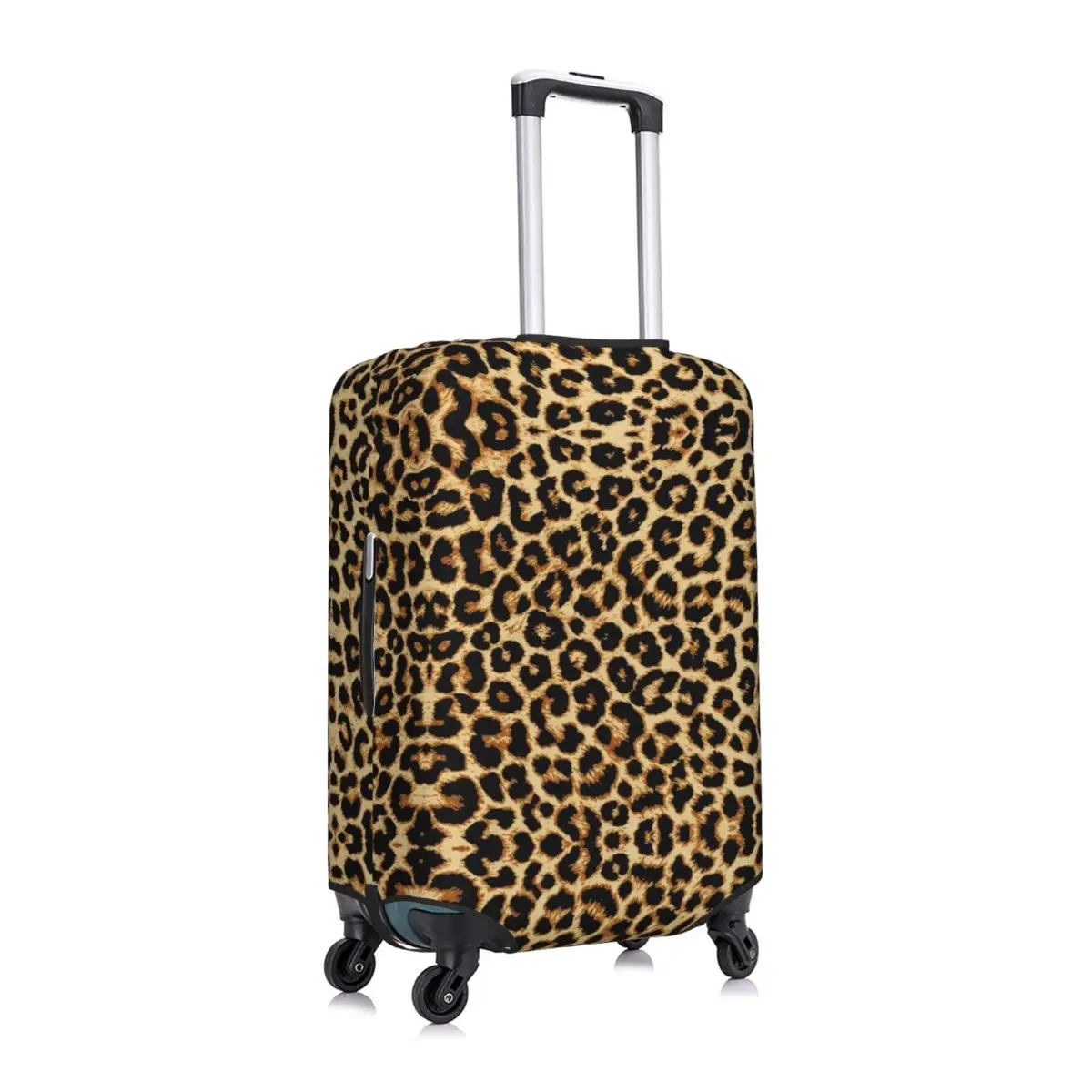 Custom Custom Leopard Fur Skin Texture Luggage Cover Protector Washable Tropical Wild Animal Travel Suitcase Covers