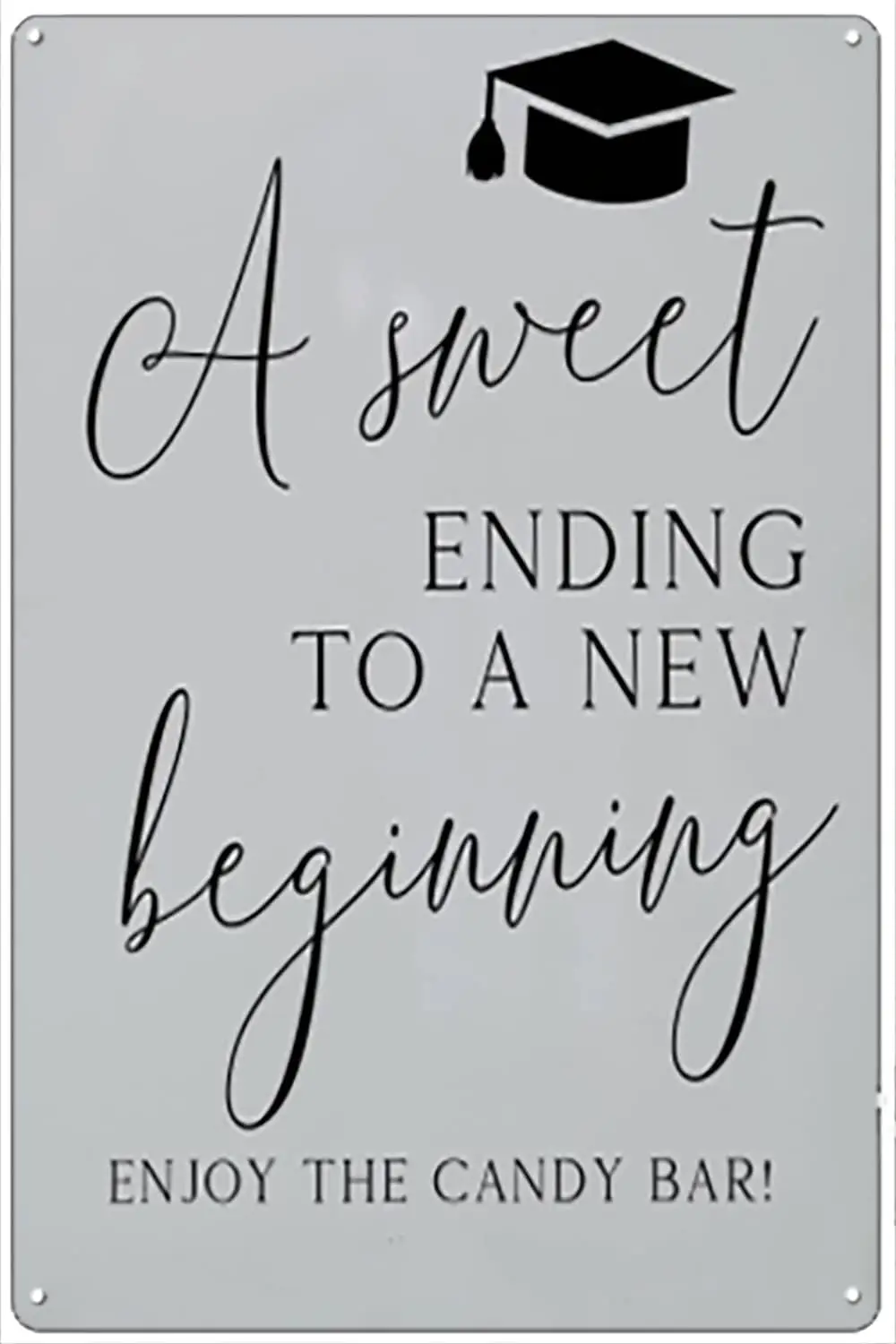 Graduation Candy Bar Sign Sweet Ending To A New Beginning Sign,Grad Dessert Bar Sign Summer Rustic Decor For Farmhouse Garage Ma