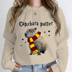 Sweat-shirt imprimé unisexe Capybara Potter, sweats à capuche décontractés, sweat-shirt anime classique, sweats à capuche drôles, mode 03