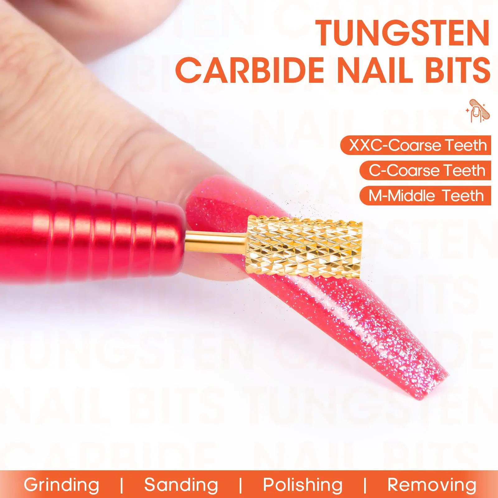 Flat Top Barrel Nail Drill Bit Professional Tungsten Cabide Milling Cutter for Manicure Acrylic Gel Polish Remove