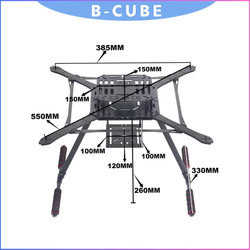 Cadre de Drone FPV en Fiber de carbone ZD550 550mm, Kit quadrirotor avec train d'atterrissage Compatible pour APM Pixhawk Ardupilot