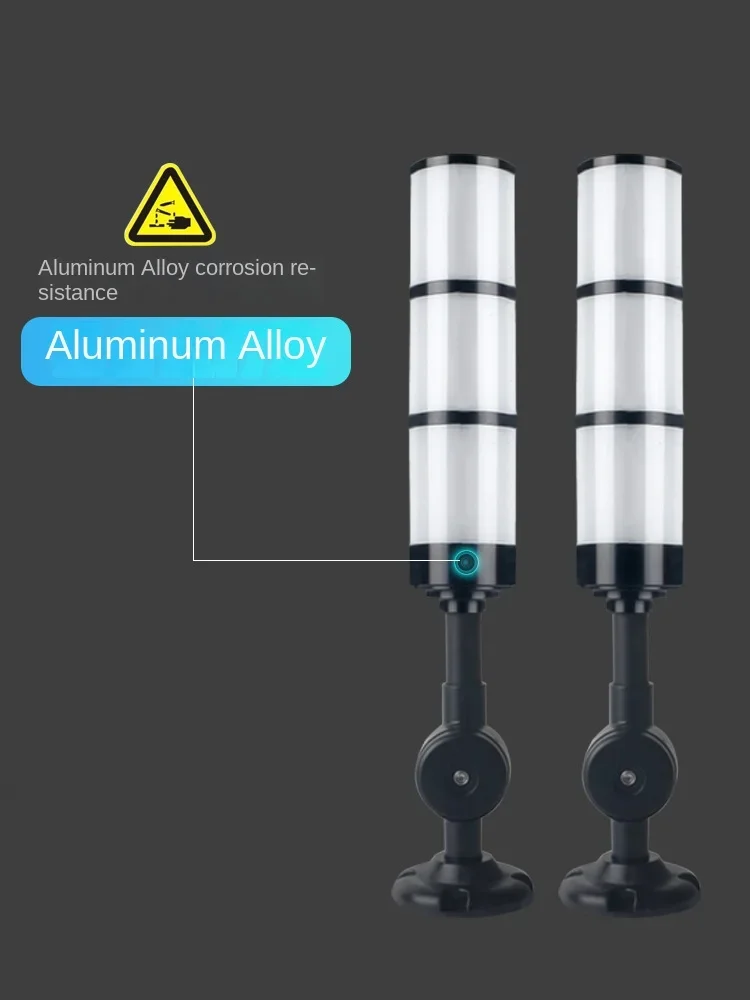 عالية الجودة الأسود الألومنيوم متعدد الطبقات 3 ألوان 24 فولت LED مصباح تحذير للآلات الصناعية السلامة طوي إشارة برج الخفيفة #6