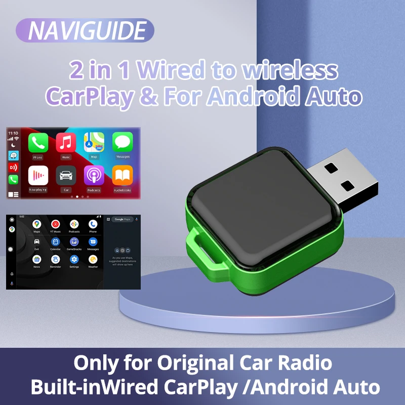

2in1 AI Smart Box Car Intelligent Systems Wireless CarPlay Dongle Wireless Android Auto Adapter For Car With Wired CarPlay