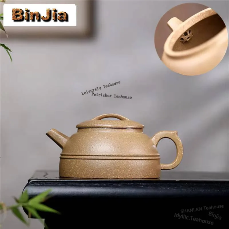 

220 мл антикварные чайники из фиолетовой глины Исин, художницы, горшок ручной работы в форме полумесяца, секция из сырой руды, грязевой чайник, чайный сервиз Zisha, чайная церемония