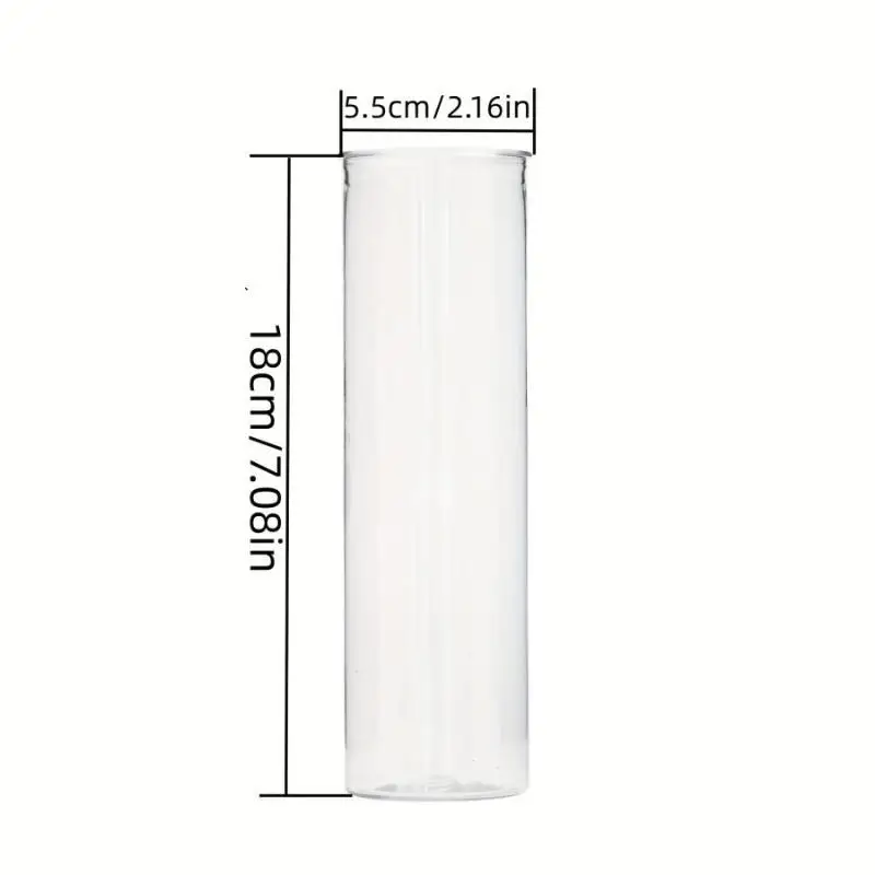 Clear Cylindrical Hydroponic Vase 1/2PCS Durable Flower Wrapping Holder for Bedroom Desktop Home Ornament
