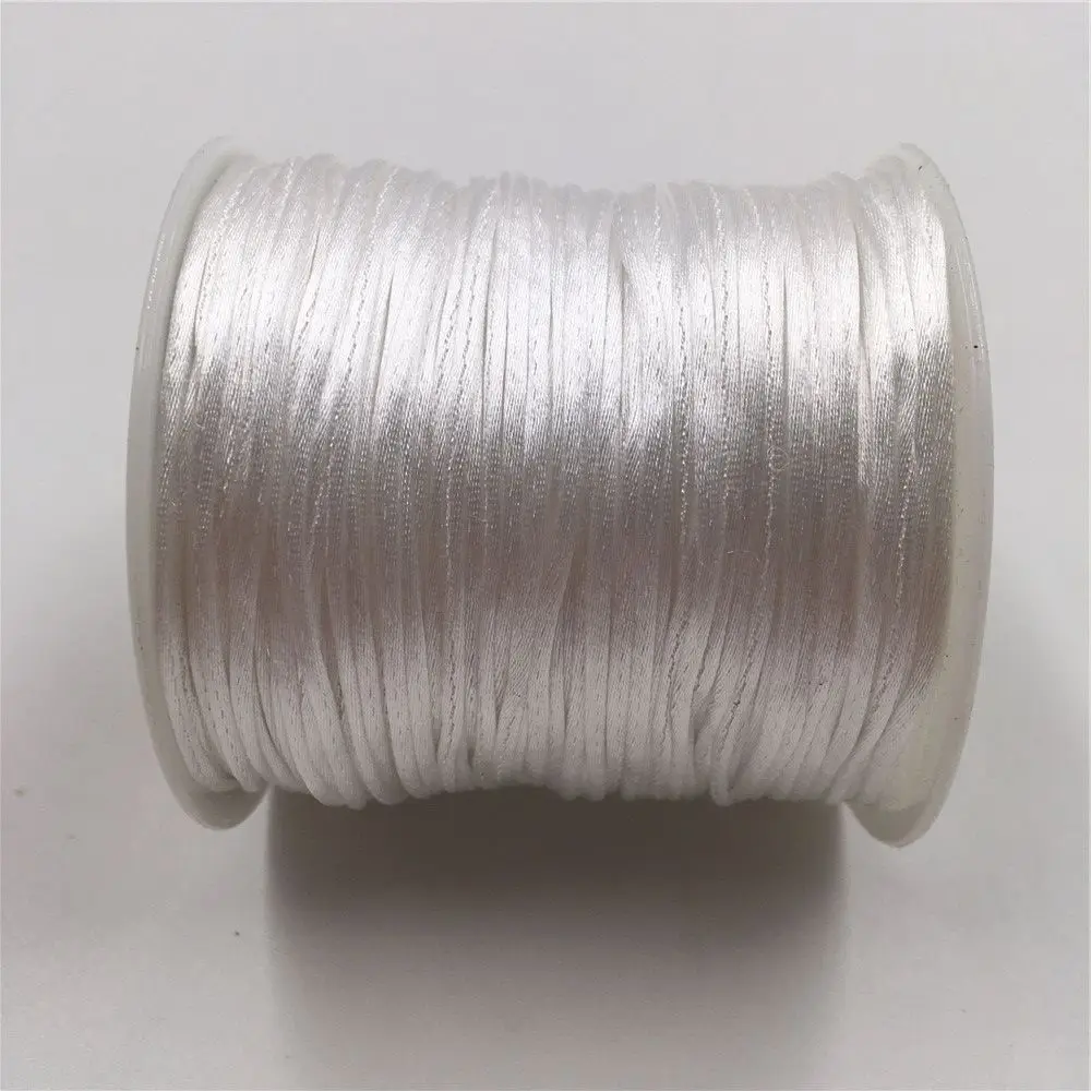 

1MM White 50meters Macrame Cord Strong Braided Silk Satin Nylon Rope DIY Making Findings Beading Thread Wire