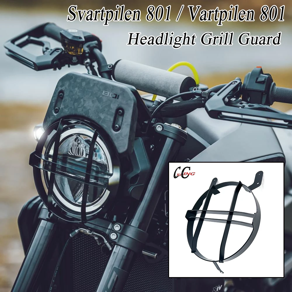 For for Husqvarna Svartpilen 801 Vitpilen 801 2024 2025 Motorcycle Headlight Grille Guard Protector Cover Husqvarna 801