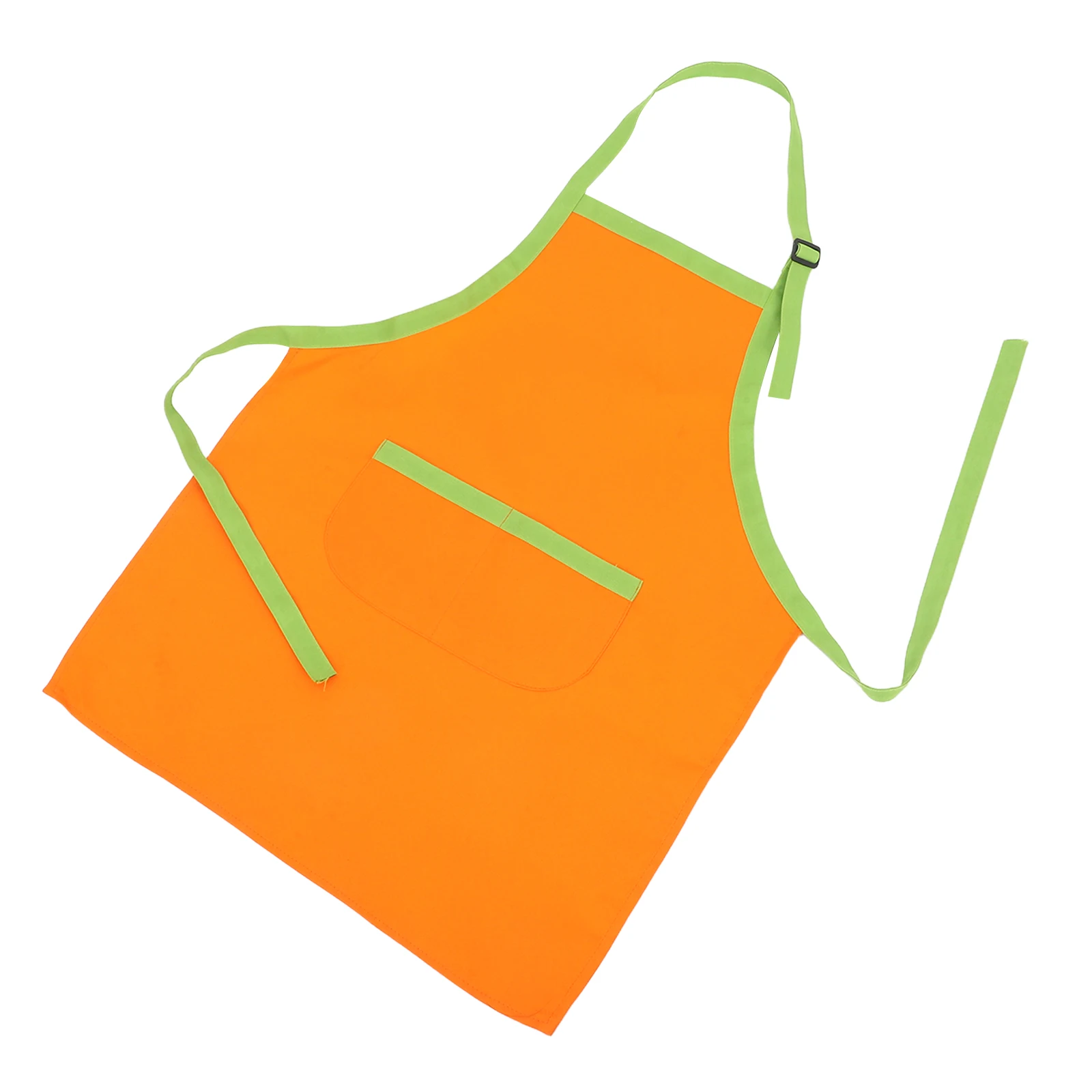 

2pcs Stylish Artistic Apron For 5-7 Years Old Polyester Pockets Adjustable Straps Orange Green Gardening