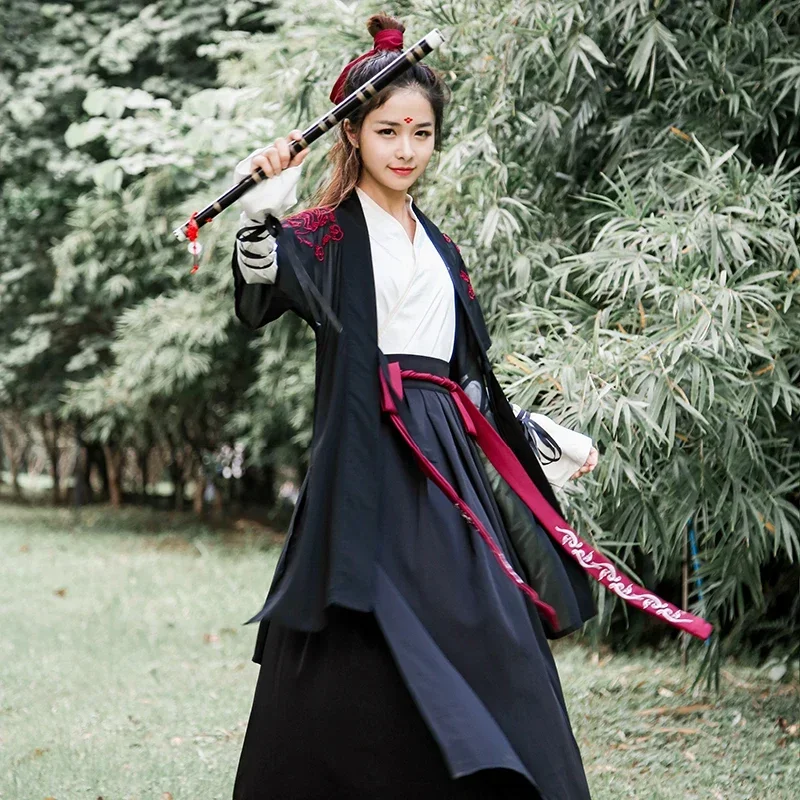 Costume de danse folklorique nationale chinoise pour femmes, HanEverfu traditionnel, mince dame financièrement sans abri, tenue de cosplay de la dynastie Han