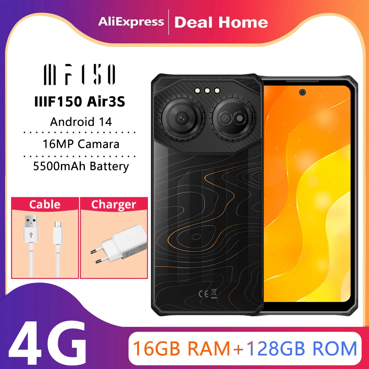 IIIF150 Air3S Rugged Machine 16GB(4+12) 128GB 16MP Camera 5500mAh Android 14 Ultra-Thin Rugged Global Version