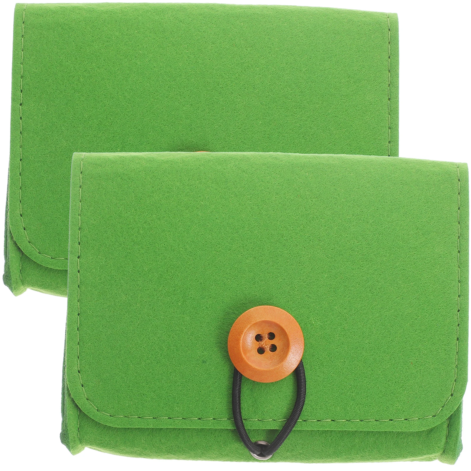 

2Pcs Essential Oil Storage Bag Non-woven Fabric Travel Organizer Pouch Portable Case Green Makeup Brush Storage