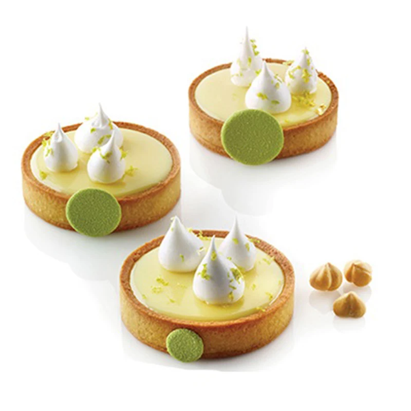 5Pcs Circular Tart Ring Dessert Stainless Steel Perforation Fruit Pie Quiche Cake Mousse Mold Kitchen Baking Mould