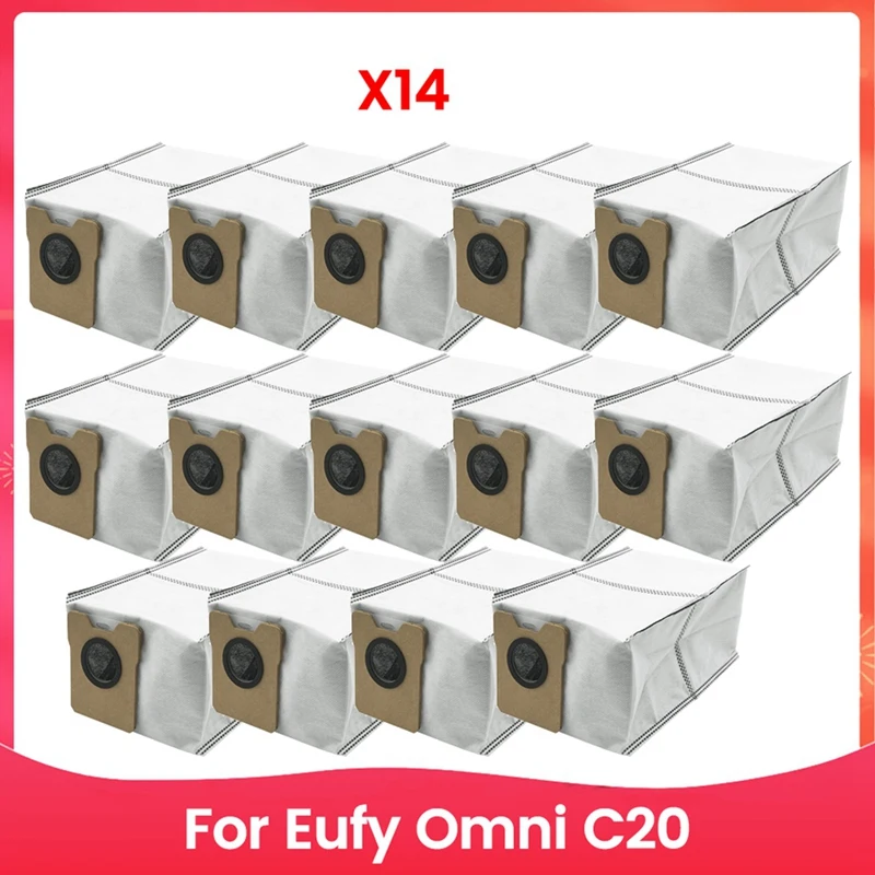 

A44F-14PCS For EUFY Omini C20 Vacuum Sweeping Robotic Acessories Main Side Brush HEPA Filter Mop Pads Dust Bags