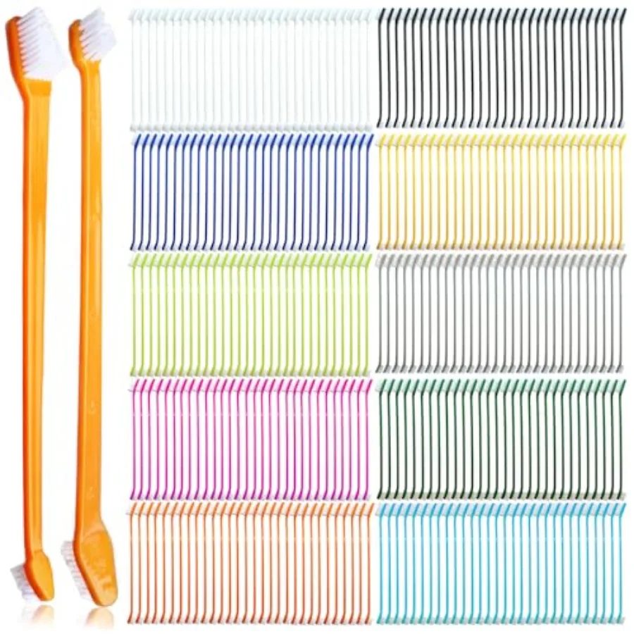 

Dog Toothbrush Cat Tooth Brushes Bulk Double Sided Brushing Kit Teeth Cleaning Kit Soft Bristles Long Handle Pet Tooth Brush fo