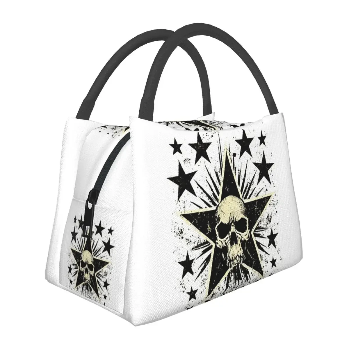 Military Tactical Skull Star Lunch Bags Insulated Bento Box Waterproof Lunch Tote Picnic Bags Thermal Bag for Woman Girl Travel