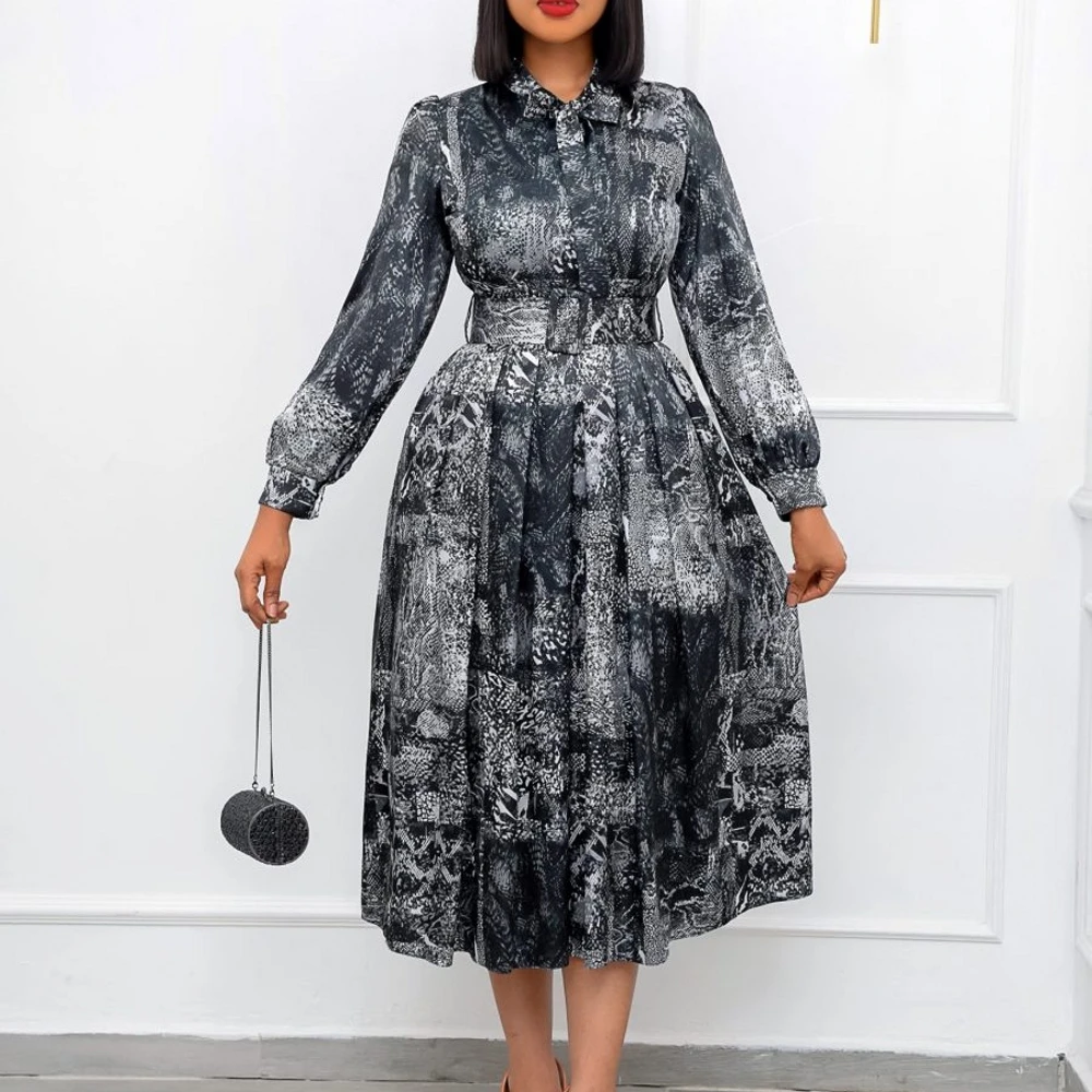African Dress For Women Fashion Dashiki Pleated Vestidos 2027 Spring Summer New Arrival Robe Elegant African Party Midi Dress