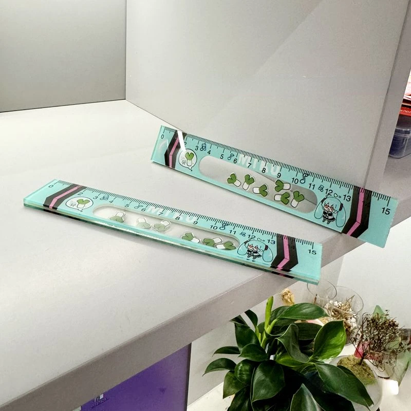 Hatsune Miku Kawaii cute anime cartoon green onion shaker ruler creative peripheral ruler 15cm cm student learning stationery