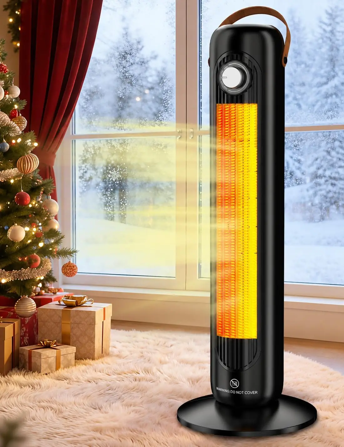 Electric Patio Heater for Outdoor Use, 24 Inch 1500W PTC Heating Unit