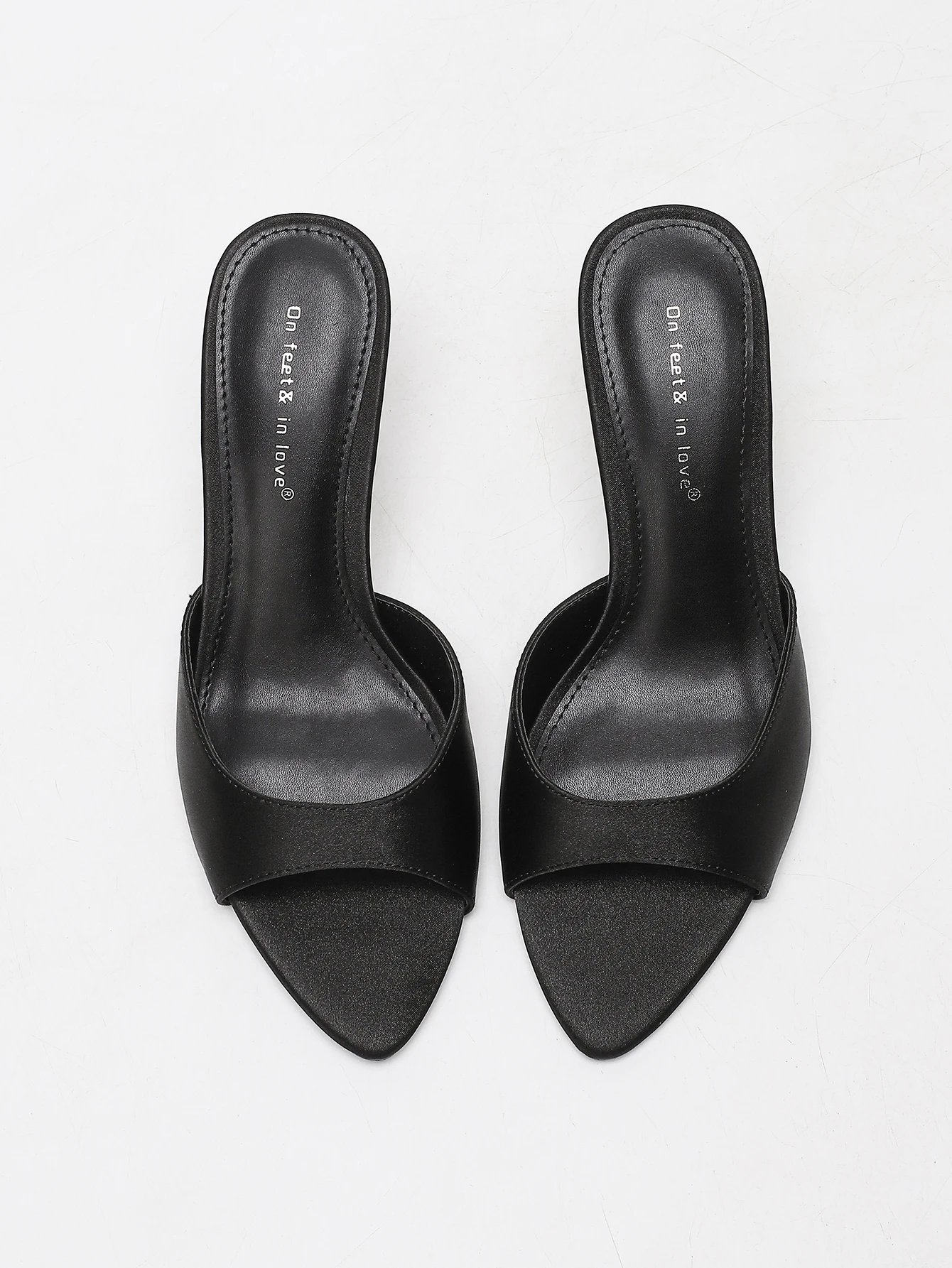 Women's Satin Pointed Toe Stiletto Heel Mules, Slip-On Open Toe Heeled  Sandals, Comfortable Backless Dress Shoes