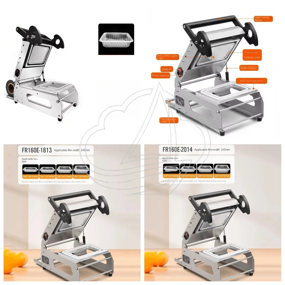 New Portable Commercial Food Sealing Machine, Universal Sealer for Takeaway Lunch Box Steak Deli Lock Crisper Packaging