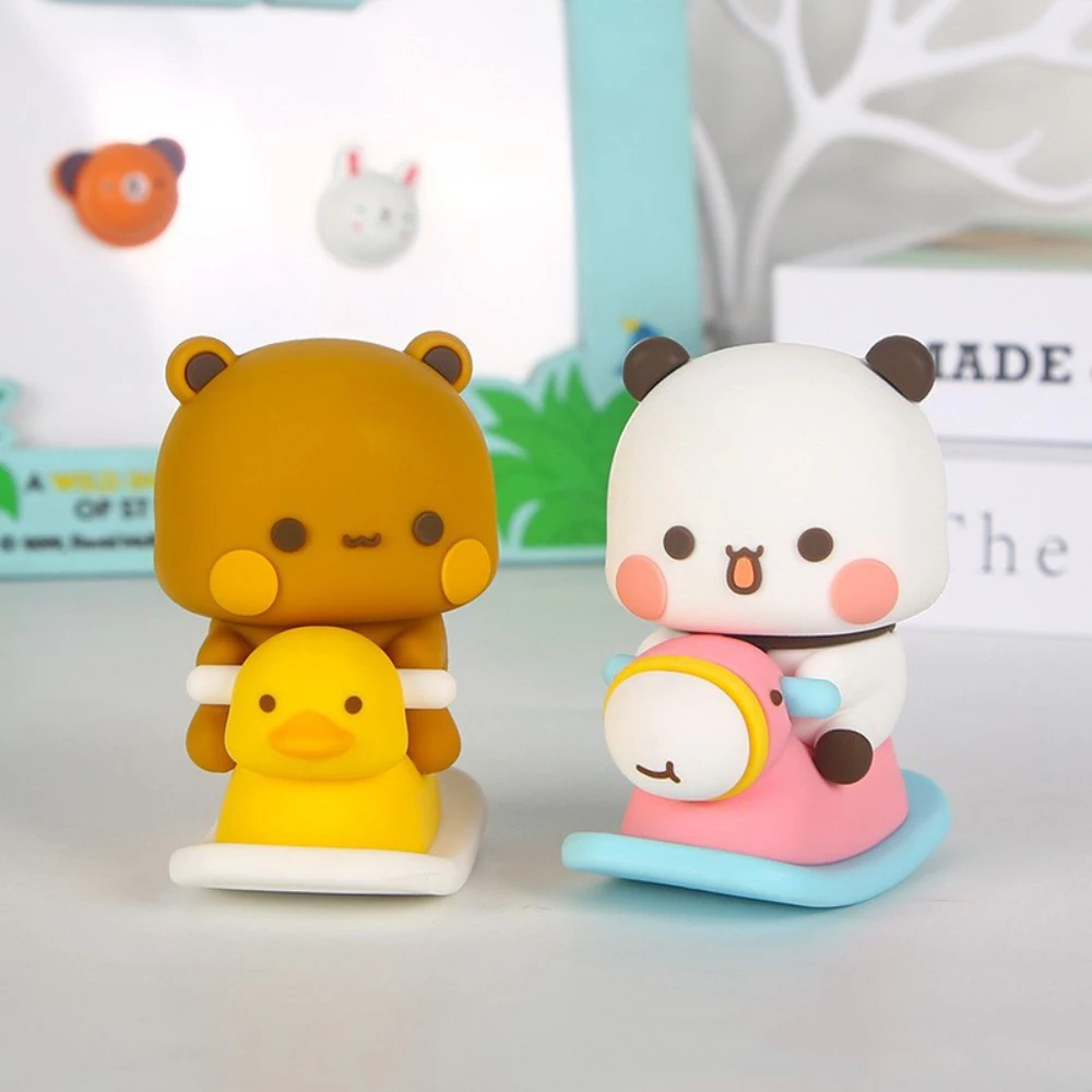 Bubu Dudu Panda Bear Figure Toys Collectible Cute Action Kawaii Bear Toy Doll Ornament Home Deroc Birthday Christmas Gift
