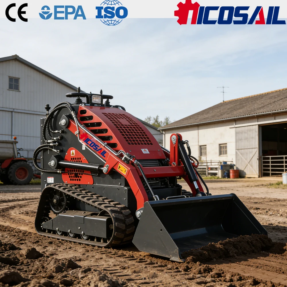 Nicosail 380E Mini Skid Steer Loader CE Approved Multi Attachment Compatible for Farm Use