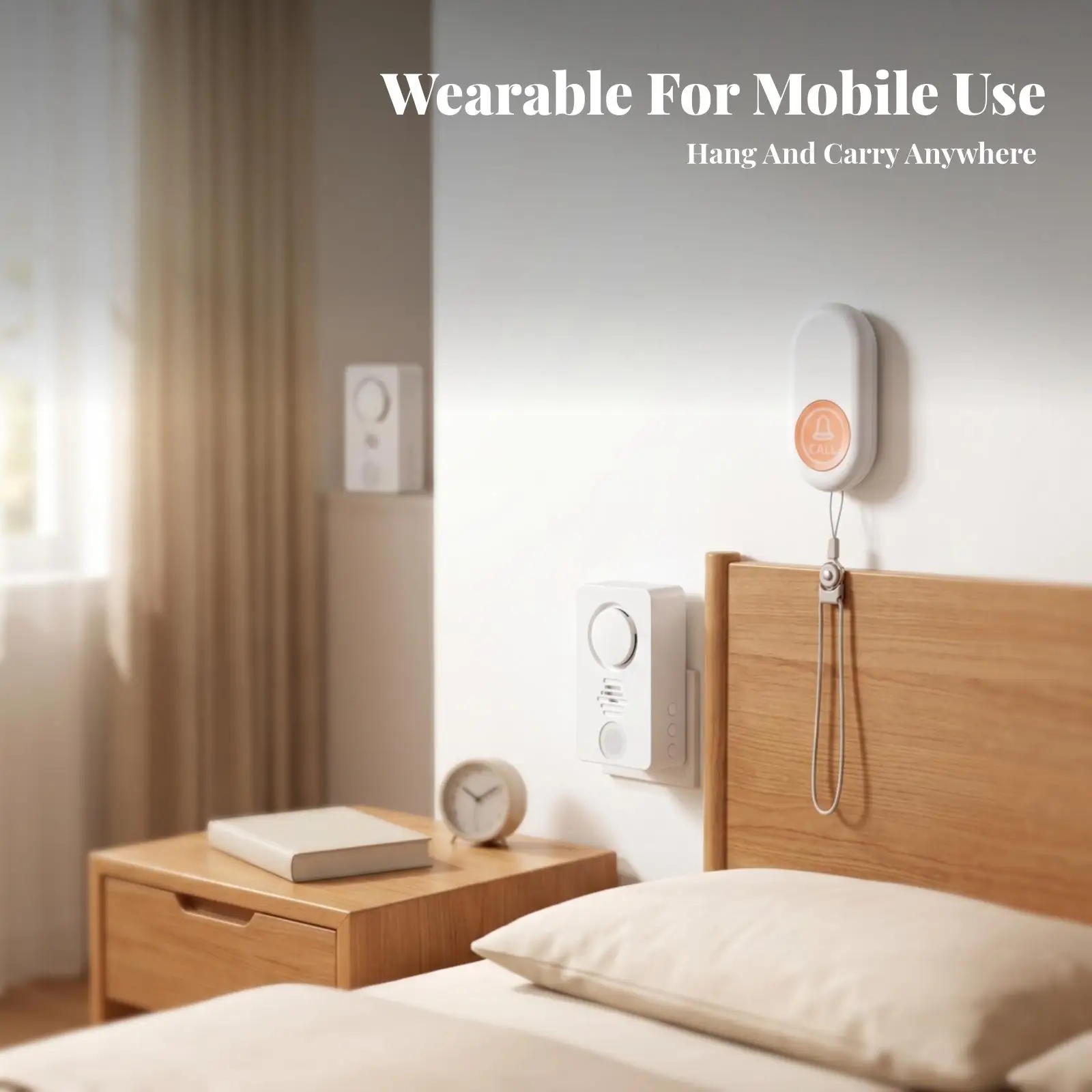 No Internet Wireless Caregiver Pager Wireless Call Bell Ribbed Front