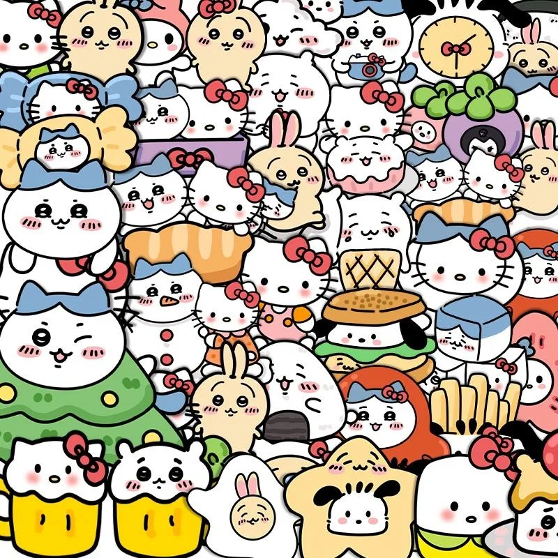 

60Jill Zhang ikawa stickers cartoon cute Sanrio chiikawa stickers mobile phone computer decorative stickers