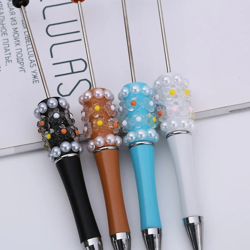 Imagem -03 - Multi Color Plastic Ball Pen Flower Pearl Frisado Pen Material de Escritório Escolar Canetas para Escrever Papelaria Bonito Faça Você Mesmo Novo 50 Pcs