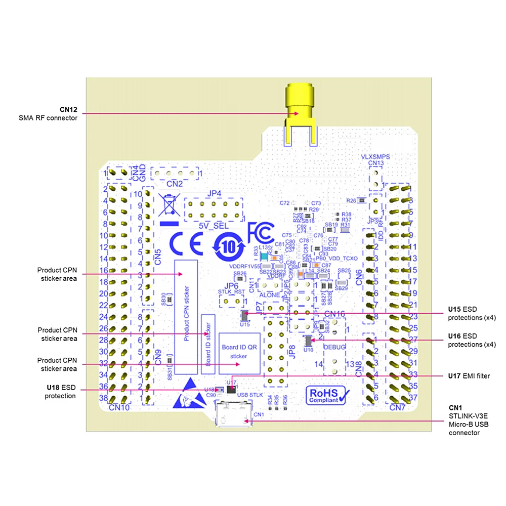 High-frequency Band Dual-Core 32-bit LoRaWAN WL55JC1 Module Development Programming Develop Kit