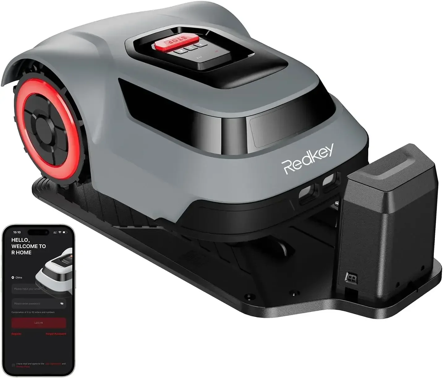 

NEW 100% MGC1000 Robot Lawn Mower with 590ft Boundary Wires for 0.25 Acre (1/4 Acre), 45° Slope, 70Mins Runtime, Auto Recharge,