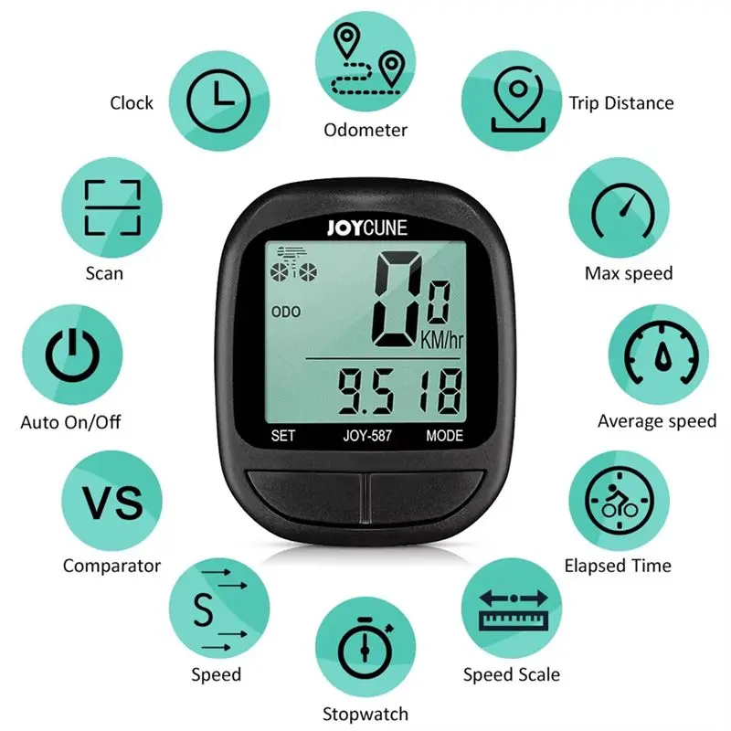 NEW HOT In Stock-Bicycle Computer Waterproof Wired Speedometer Odometer Stopwatch Cycle Bike Computer With LED Display Outdoor C