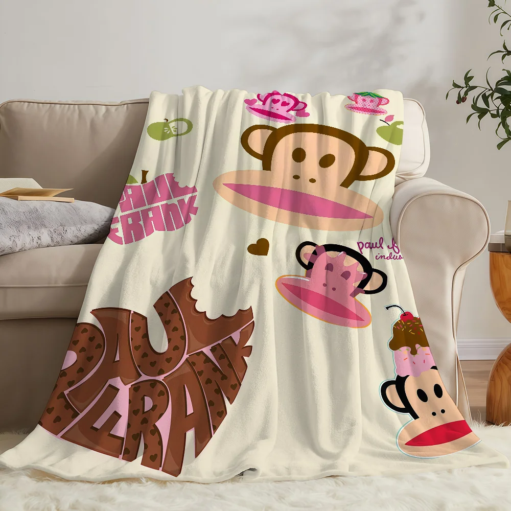Retro Music Monkey P-Paul F-Frank Blanket Soft Warm And Thick Perfect For Bedroom Living Room Bed Sofa Camping Picnic Office