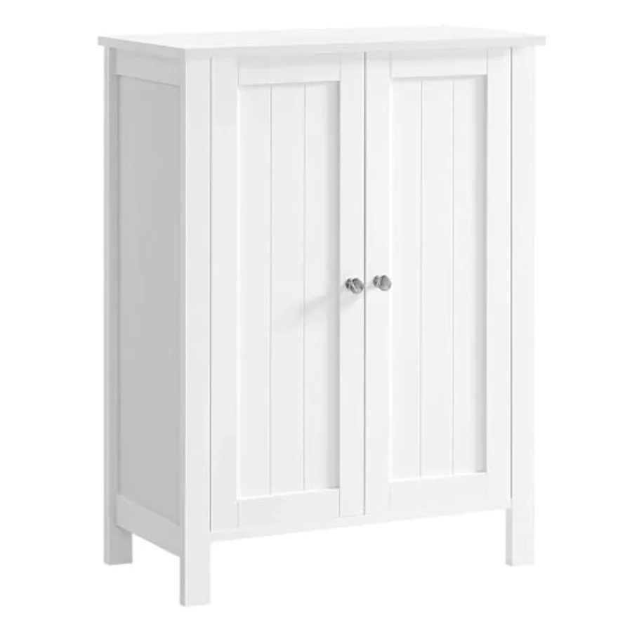 

White Freestanding Floor Storage Cabinet with 2 Adjustable Shelves for Bathroom Living Room Dining Kitchen 11.8 x 23.6 x 31.5 I