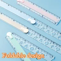 Multifunctional Foldable Ruler 4 Colors Optional Clear Scale Portable Design for School Home Office Geometric Drawing Measuring