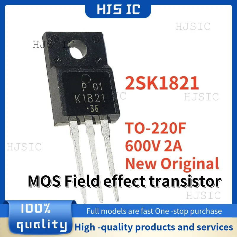 5-10PCS/ Brand New Original K1821 2SK1821 TO-220F 600V 2A N-channel MOSFET TO220F Best Quality In Stock