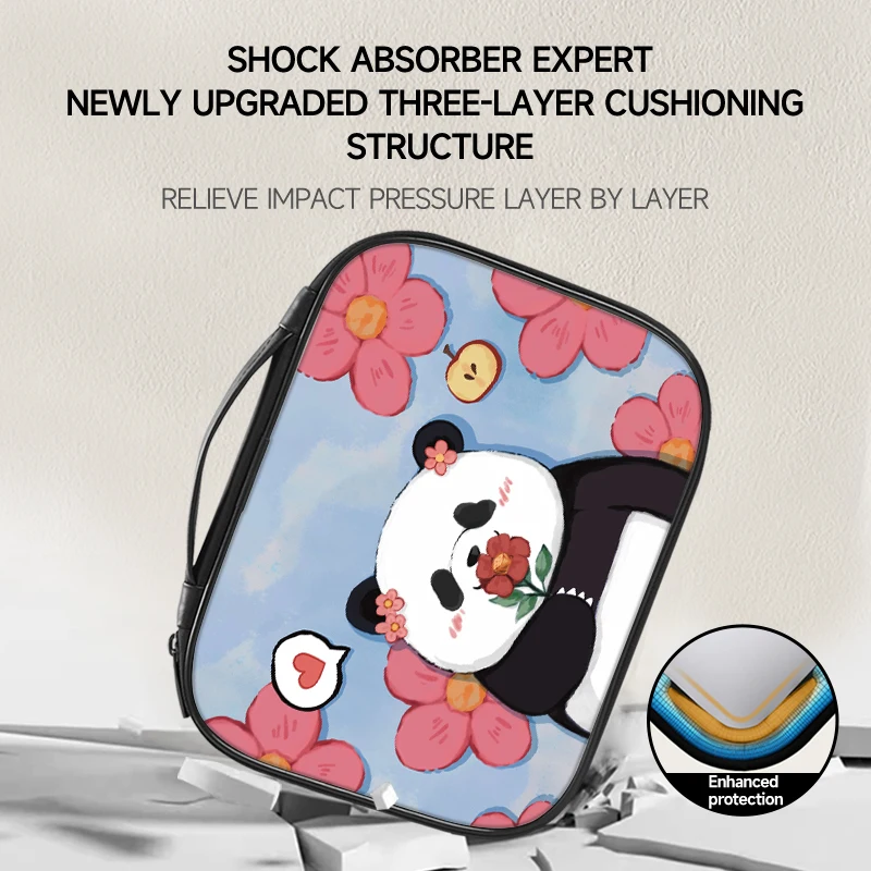 DIY Laptop Sleeve Cute Panda Cover Large Capacity Handle Bag 10 11 12inch Shockproof Case For Microsoft/iPad/iPad Air/iPad mini