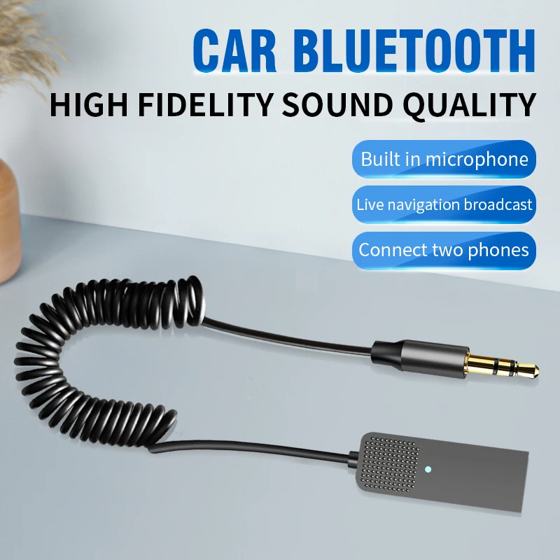 Bluetooth Aux Adapter Car 3.5mm Jack Dongle Cable Handsfree Car Audio Bluetooth 5.2 Adaptor Kit For Car Receiver BT transmitter