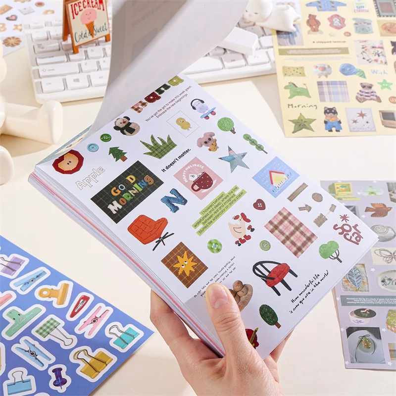 50 Blatt Retro Cartoon Stickerbuch Papier Ästhetische Aufkleber für Journaling Scrapbooking Laptop Wasserflasche Planer Zubehör – Detail 4