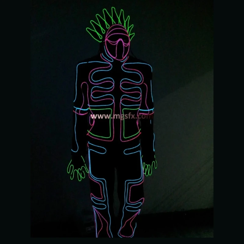 

Tron light suit EL Wire costume LED Robot suits Neon light suit for Halloween and Christmas Celebration Party