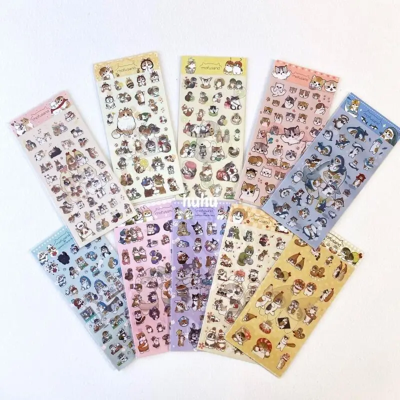 Nuevo Sanrio mofusand pegatina transparente impermeable pegatinas de grafiti Kawaii DIY ordenador equipaje monopatín Deco regalos al por mayor