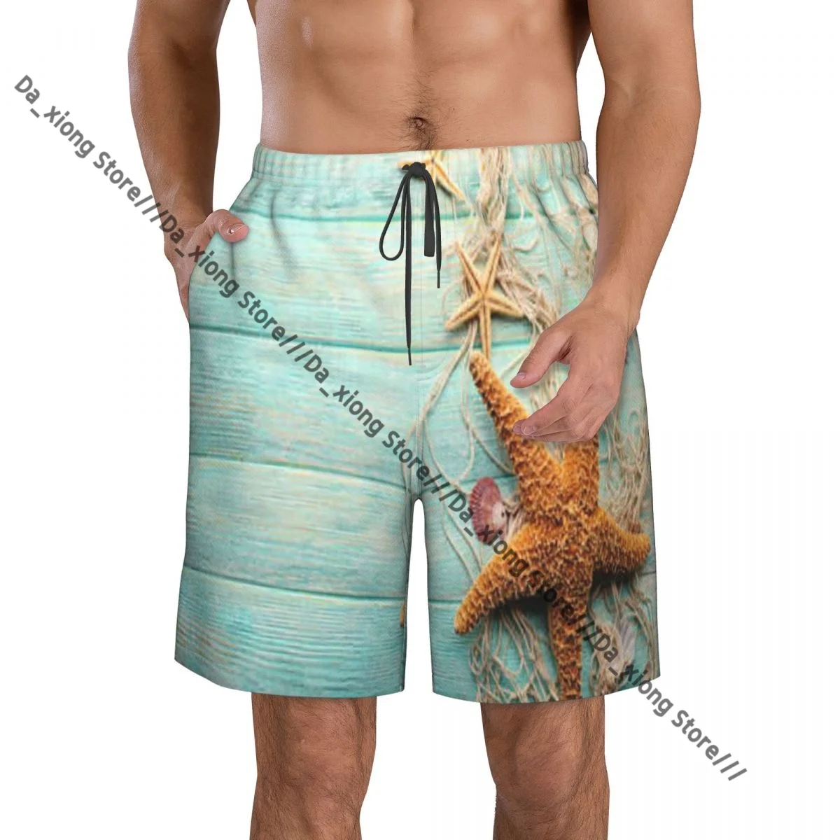 Mens Swimwear Swim Short Trunk Sea Stars And Shells Beach Board Shorts Swimming Surffing shorts