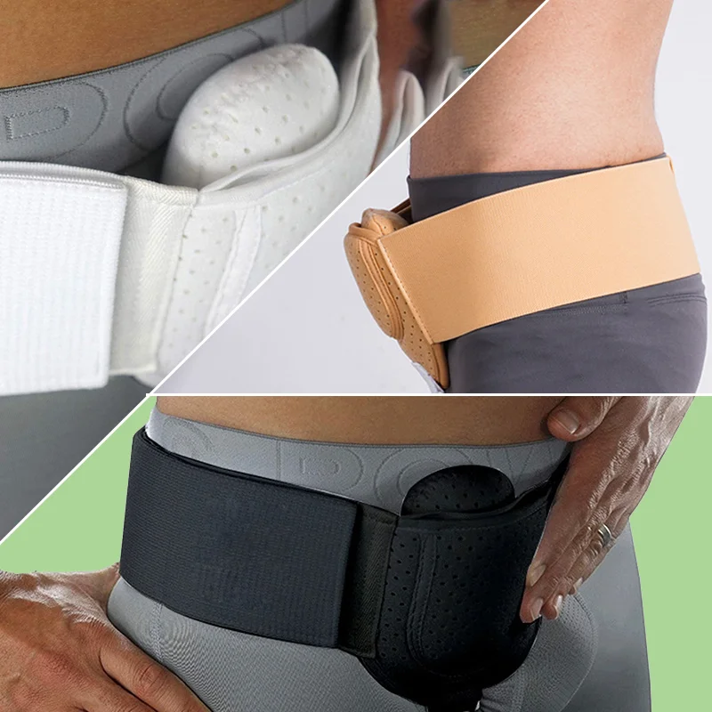 Inguinal Hernia Support Belt Groin Sports Hernia Belt Truss Belt Removable Compression Pad Adult Left/Right Small Intestine