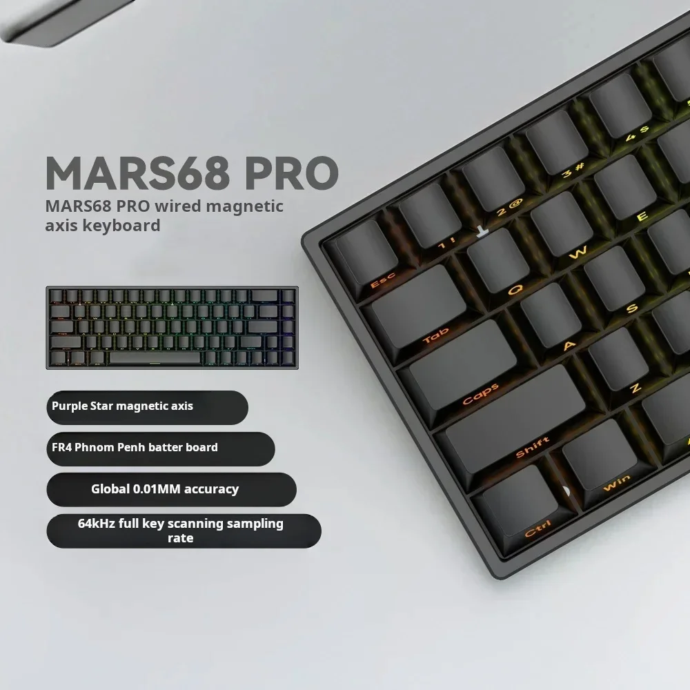 

IROK Mars68 PRO Gaming Magnetic Switch E-sport Wireless Mechanical Keyboard RGB Long Battery Custom Hot Swap Gaming Accessories