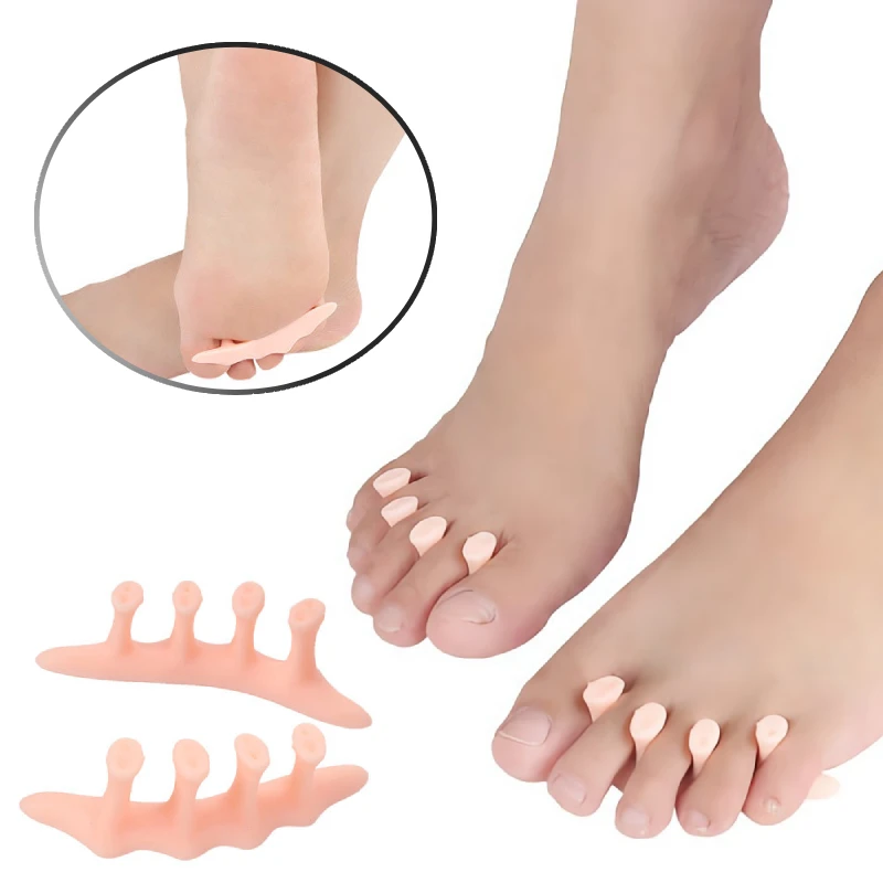 8Pairs Silicone Toe Splitter Stretchers Spreader Thumb Protector Foot Care Tools Gel Hammer Separators Bunion Corrector Orthotic