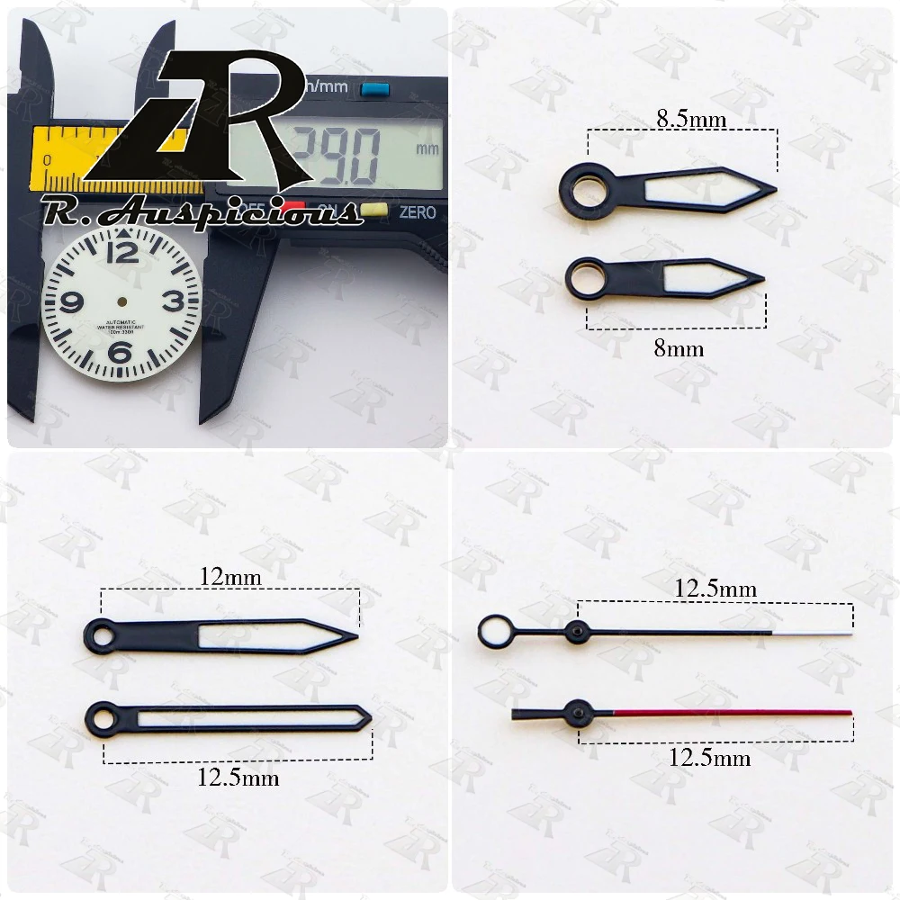 29mm dial Black white dial with both hands full luminous dial for NH34 NH35 NH36 movement green luminous Watch parts【Customized】