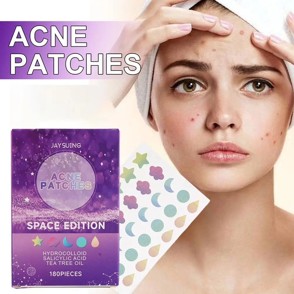 제이수잉 180개입/박스 여드름 패치, 유분 조절 및 얼굴 컨실러, 투명 방수 모공 컬러풀 패치, 여성 메이크업 도구