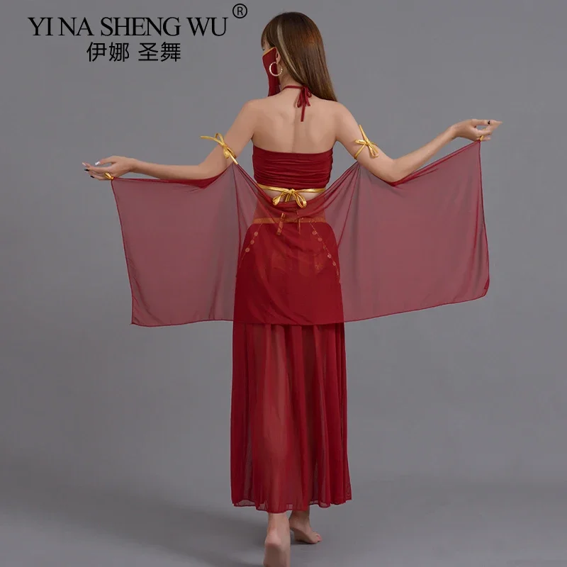 Sexy trajes de desempenho de dança do ventre lantejoulas corrente sutiã exótico roupas de dança latina feminino carimbo quente egito palco dança traje